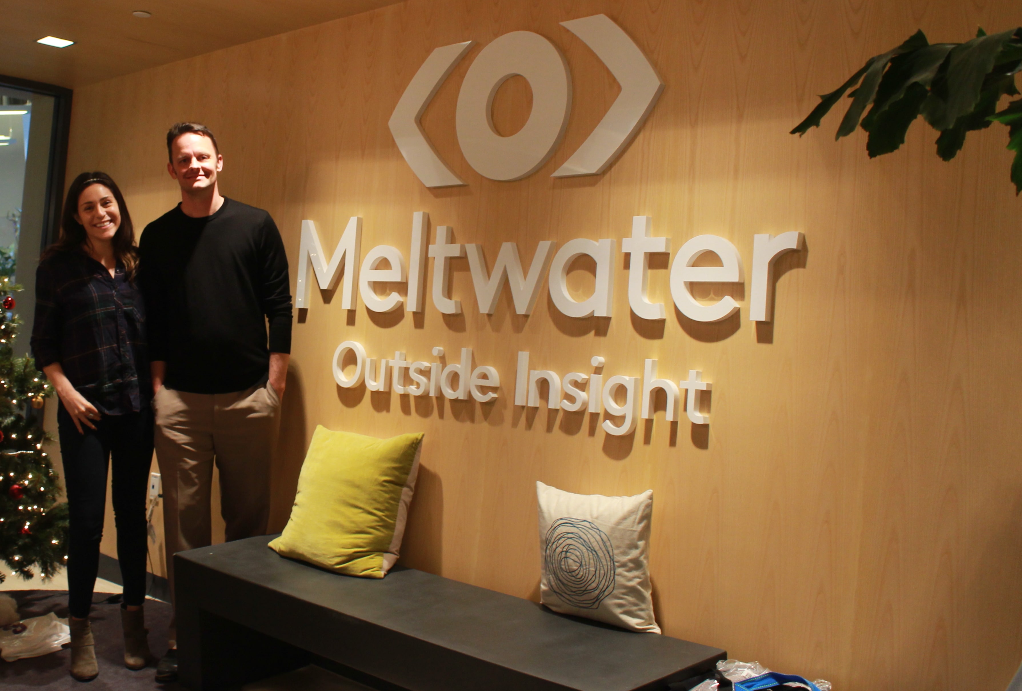 Neal Hansch, MEST MD and Katie Sarro, business dev at the Meltwater offices in San Francisco